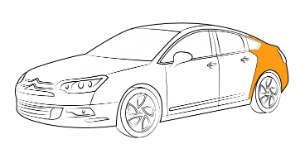 покраска заднего крыла citroen c5
